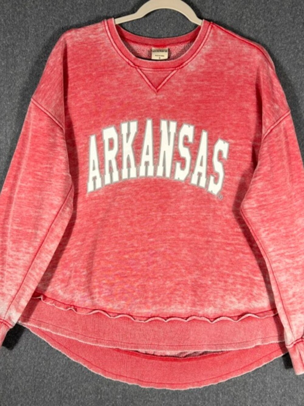 Chicka-D Arkansas Razorbacks Crewneck Sweatshirt Womens Sz Small Red Oversized